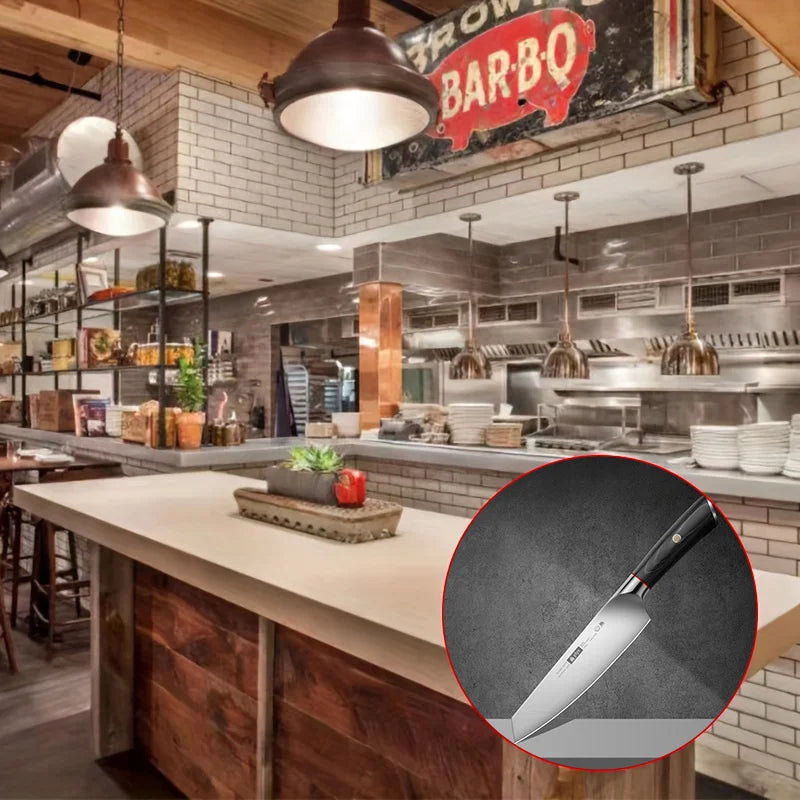 Stainless Steel Chef Knife – Sharp Cleaver & Solid Wood Handle