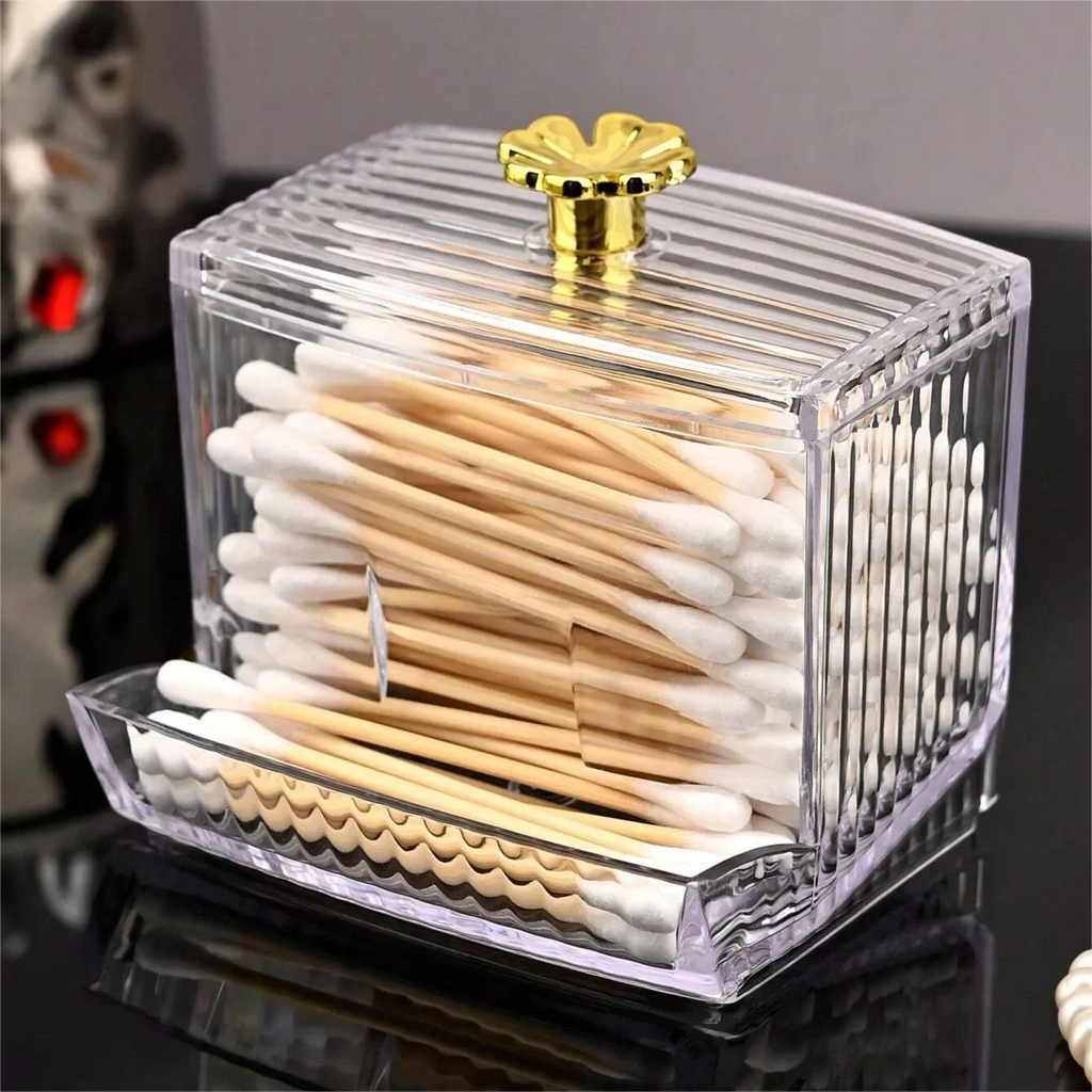 Dispenser Swab Clear Plastic Apothecary Jar Bathroom Canister Storage