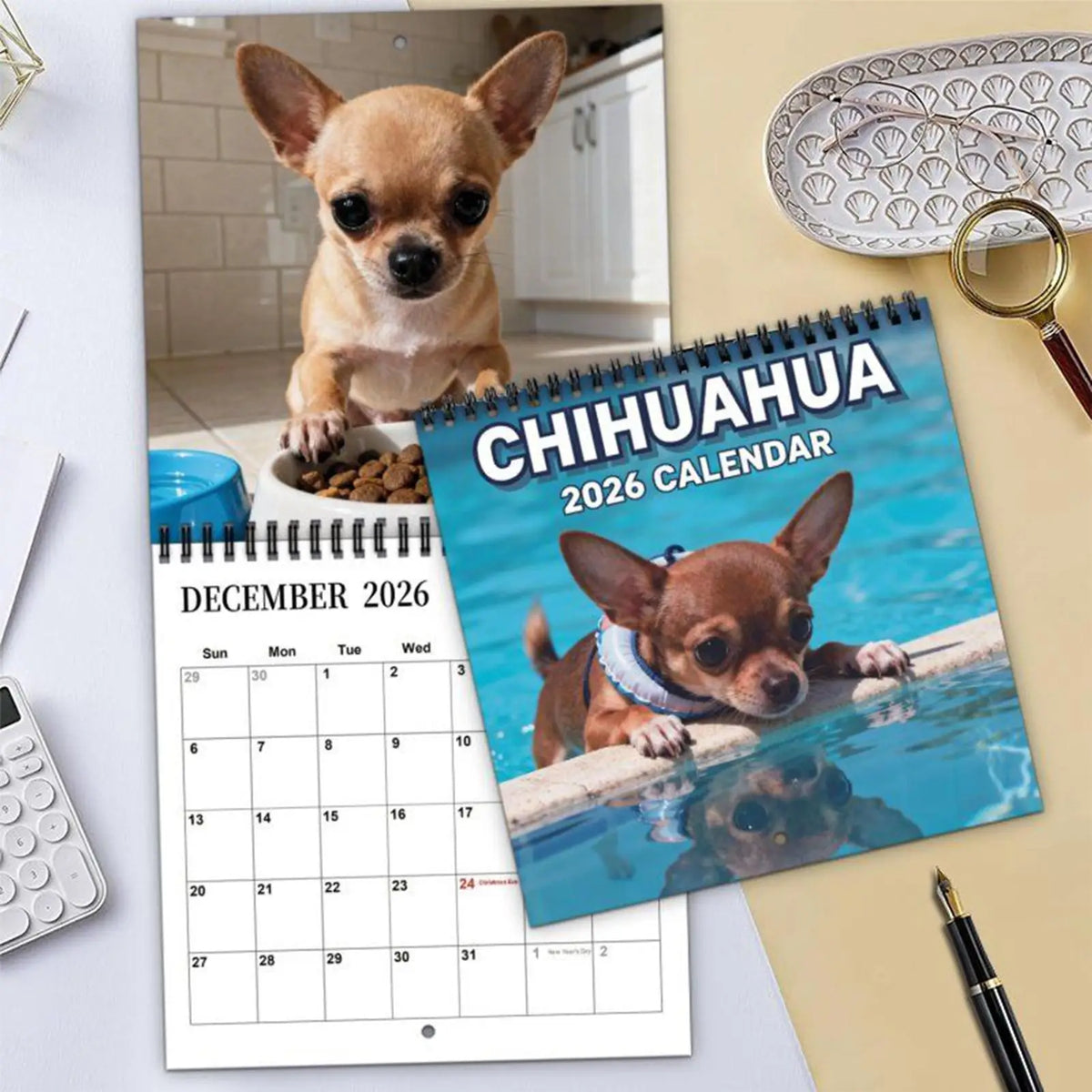 2026 Animal Wall Calendar Dog-themed January December Family Planner