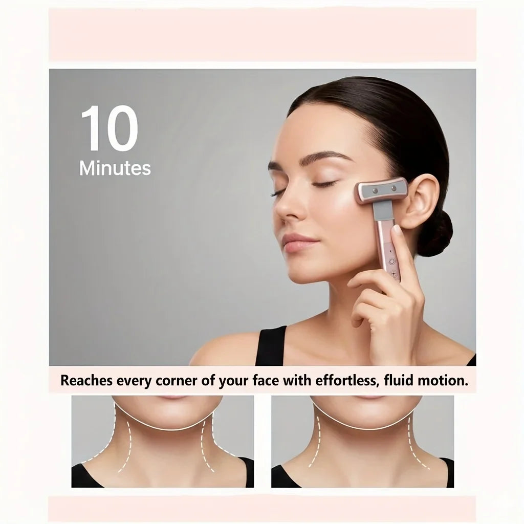 6-in-1 LED Facial & Eye Massager | Vibration & Multi-Color Modes