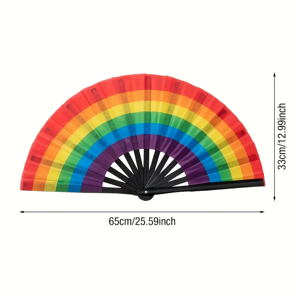 Rainbow Folding Fan – Dance, Wedding & Cosplay Prop