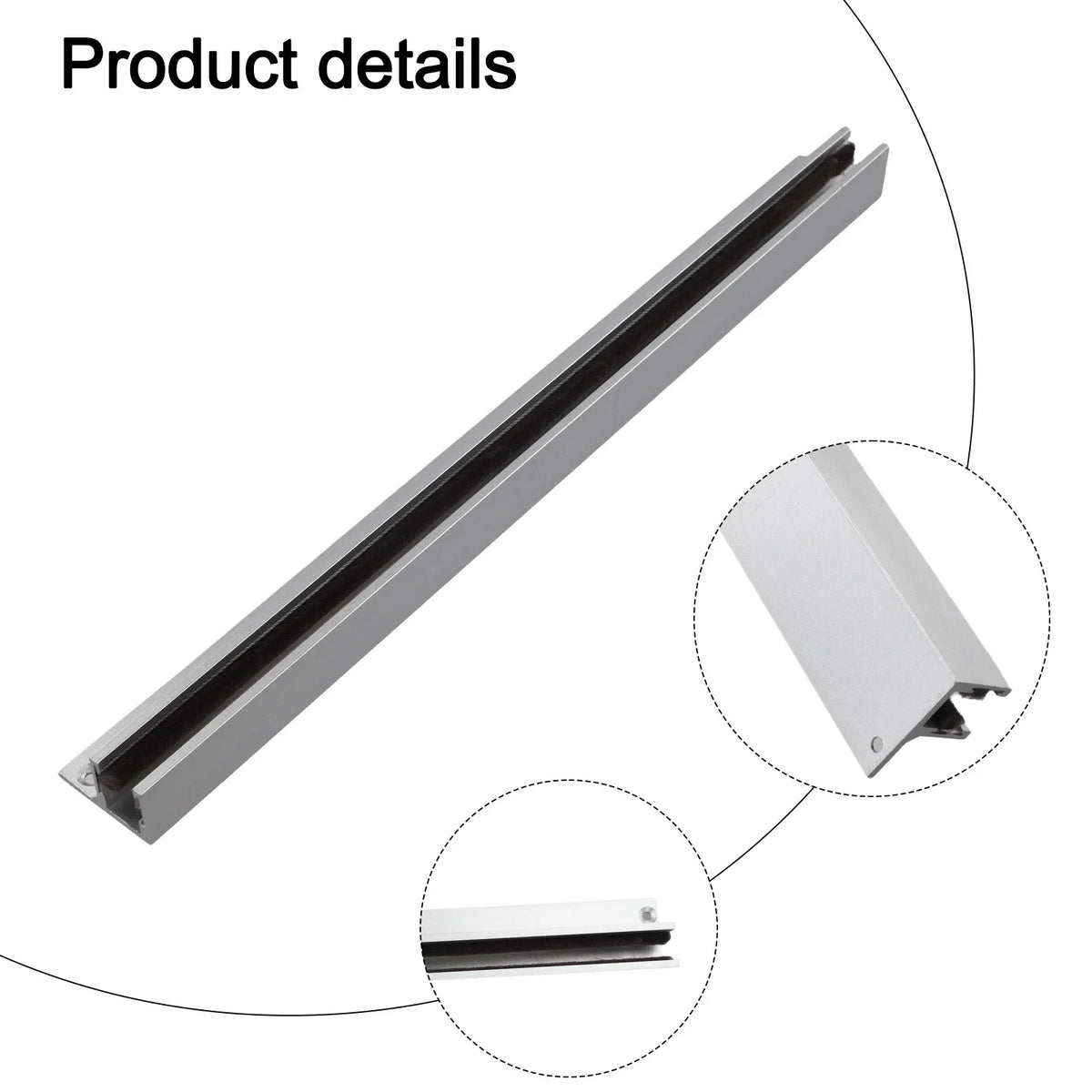 Glass Sliding Door Floor Guide Rail – Zinc Alloy, Quiet, 40cm