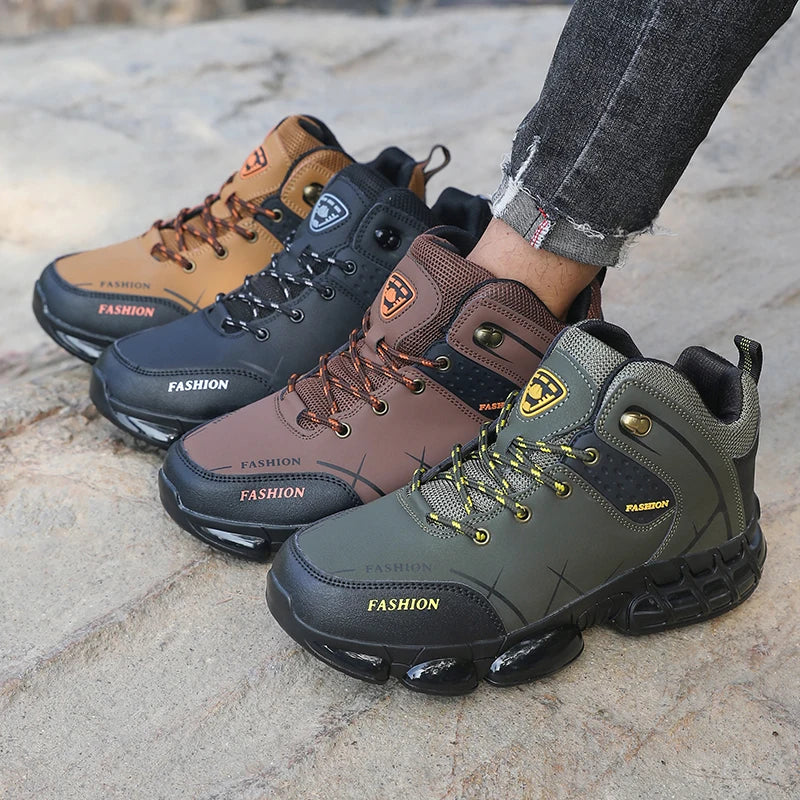 Men's Waterproof High-Top Hiking Boots – Non-Slip Trekking Shoes