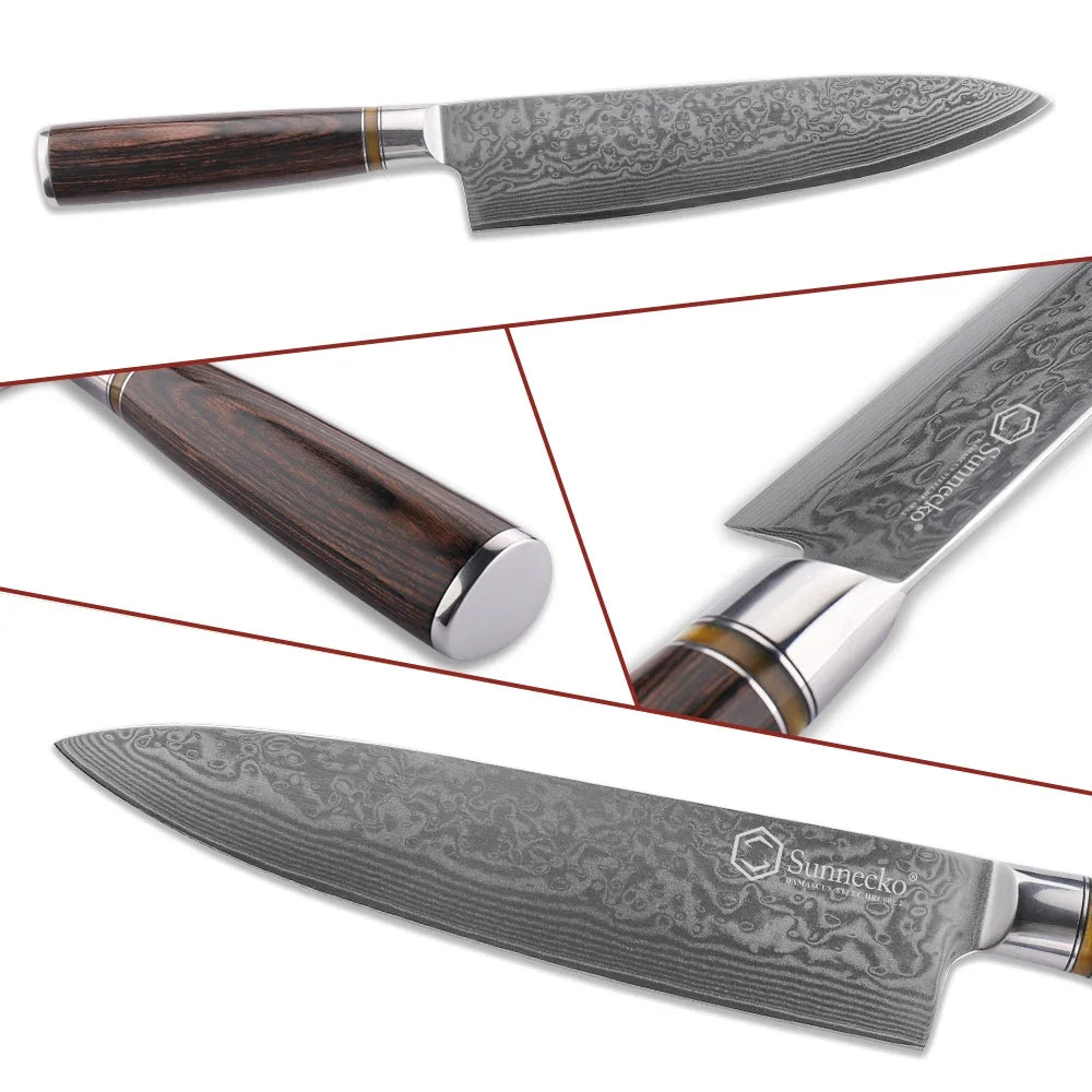 Sunnecko 8" Damascus Chef's Knife – VG10 Japanese Steel
