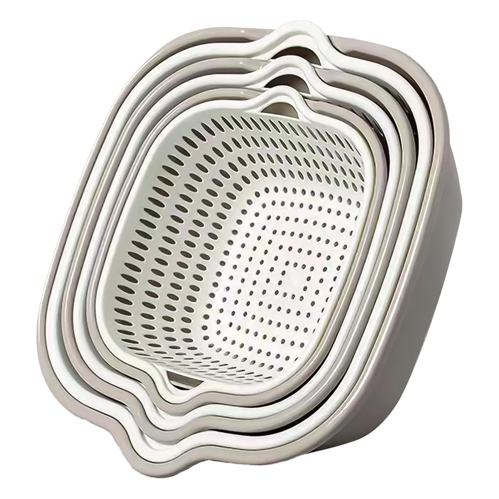 Stackable Vegetable Washing Strainer & Drain Basket Set