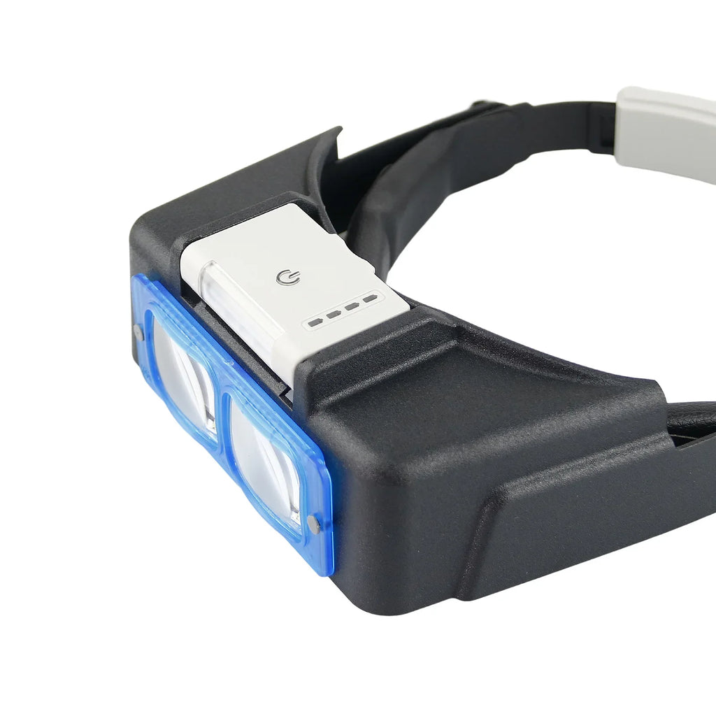 Head Mount Magnifier Glasses 4 LED Light – 1.5X to 3.5X Loupe