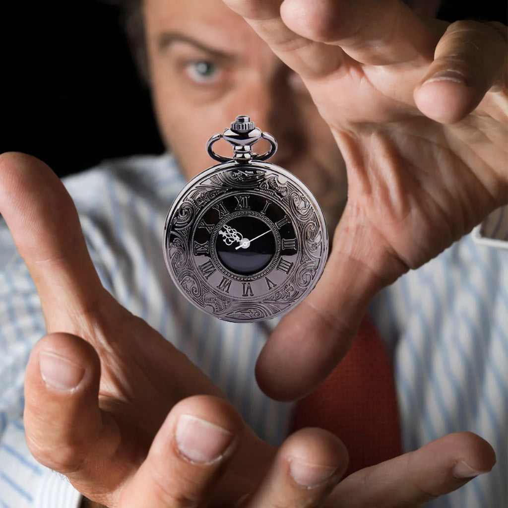 Antique Vintage Quartz Pocket Watch with Chain | Retro Men's