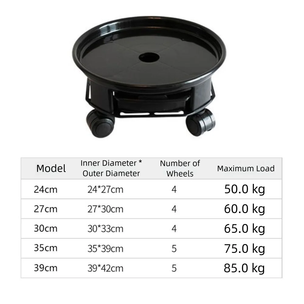 360° Rolling Plant Pot Tray with Wheels & Water Tray
