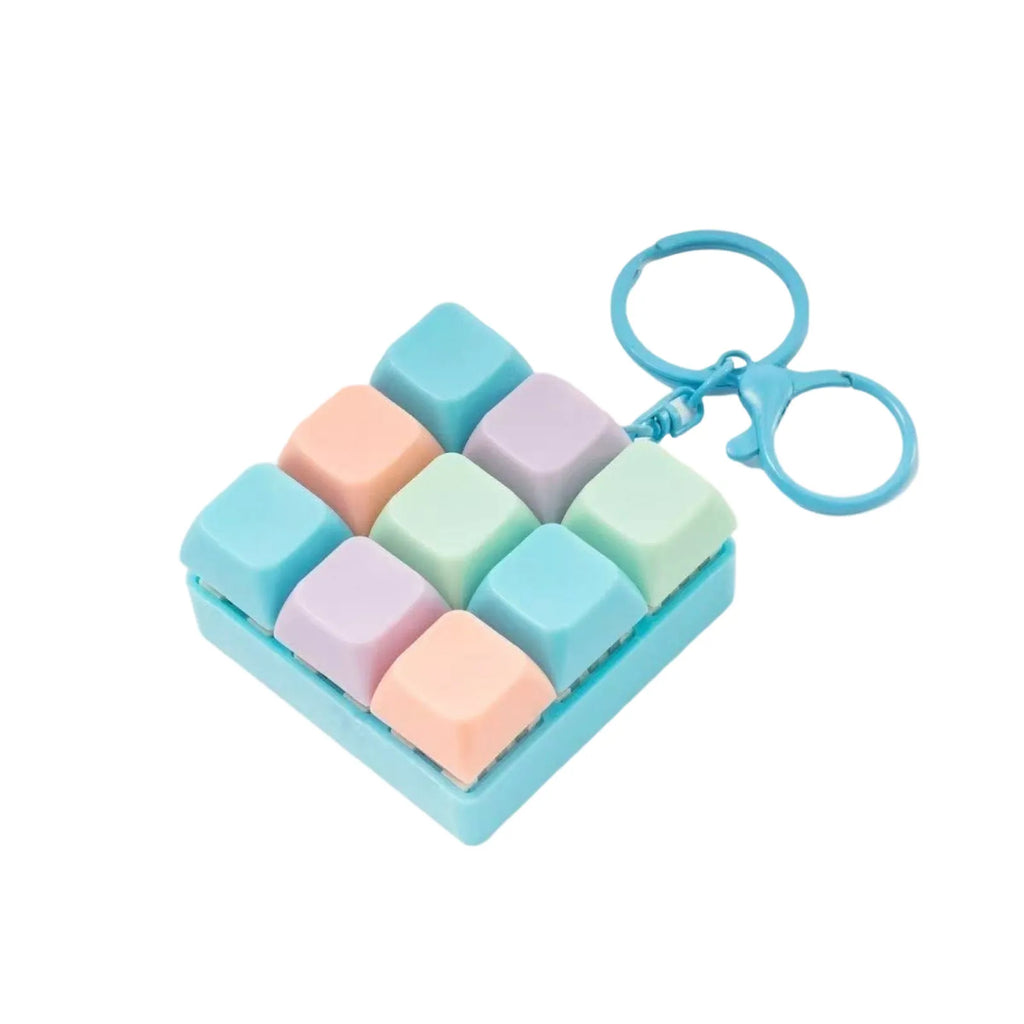 9-Key Fidget Keyboard Keychain Toy | Tactile Sensory Desk Toy
