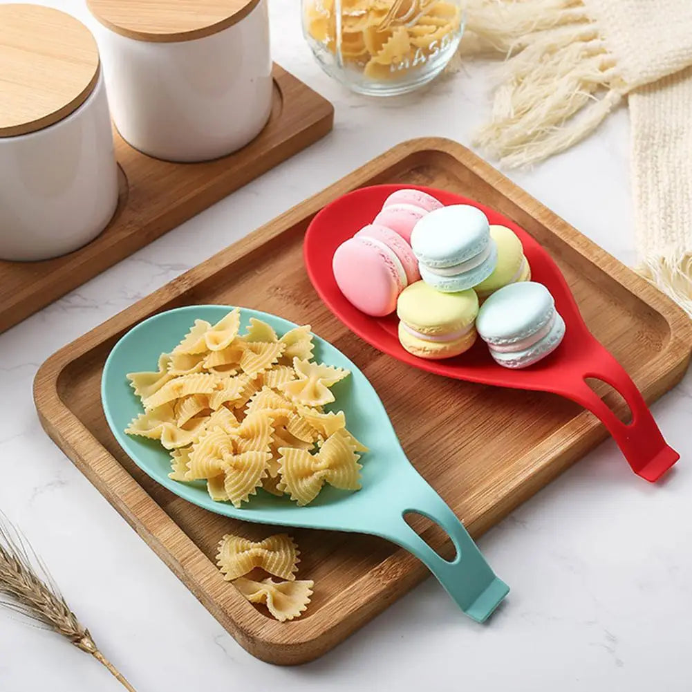 Silicone Spoon Rest & Spatula Holder – Heat-Resistant Kitchen Tray