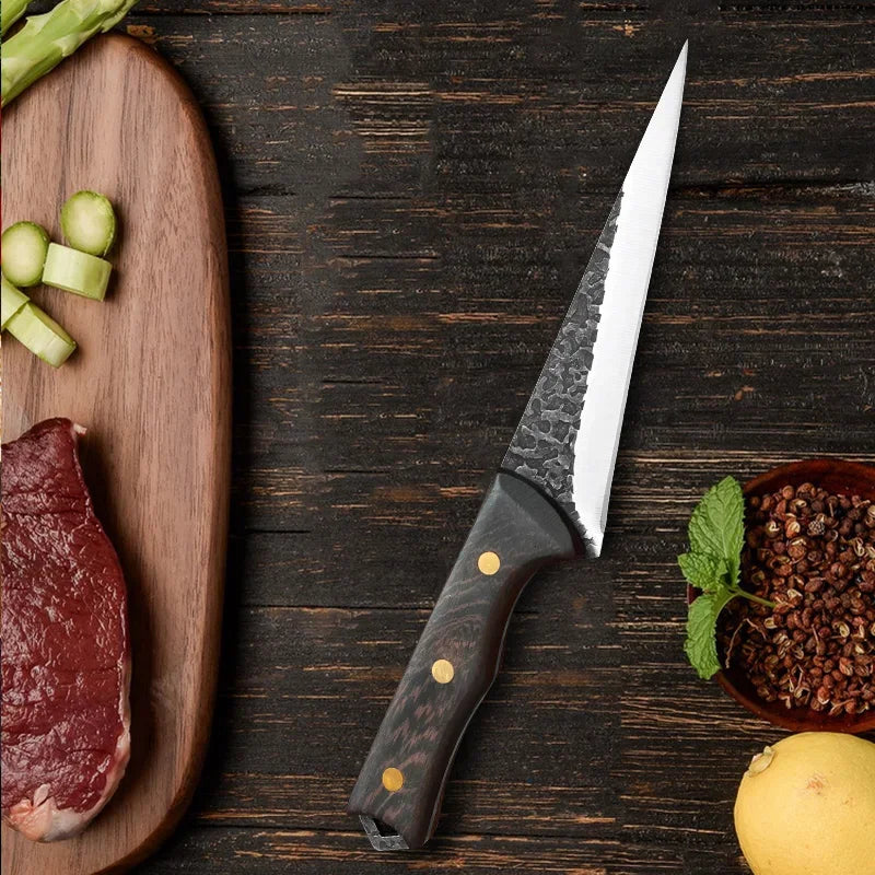 InLeung Stainless Steel Boning & Filleting Knife – Wood Handle