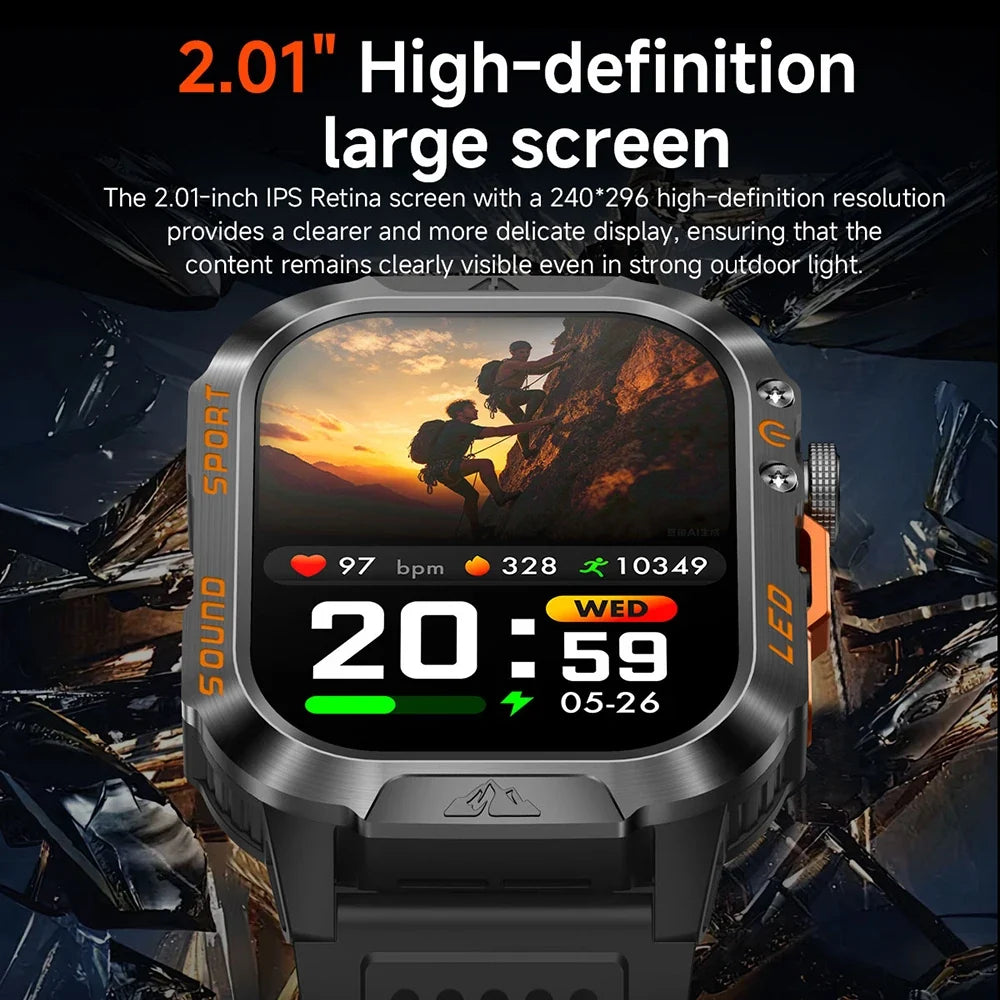 Ola Esporte HT30 Military Smartwatch | LED Flashlight & BT Call