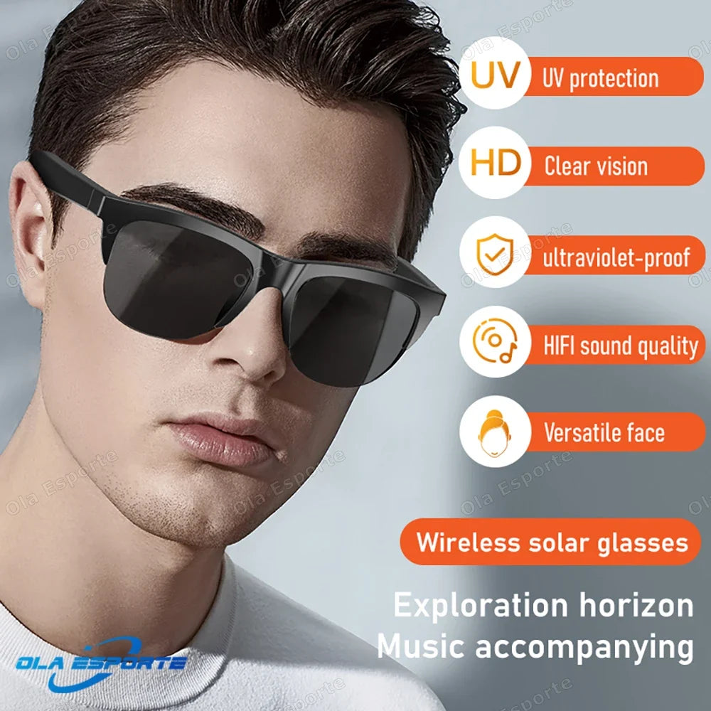 Bluetooth Smart Glasses UV Polarized Sunglasses & Headphones