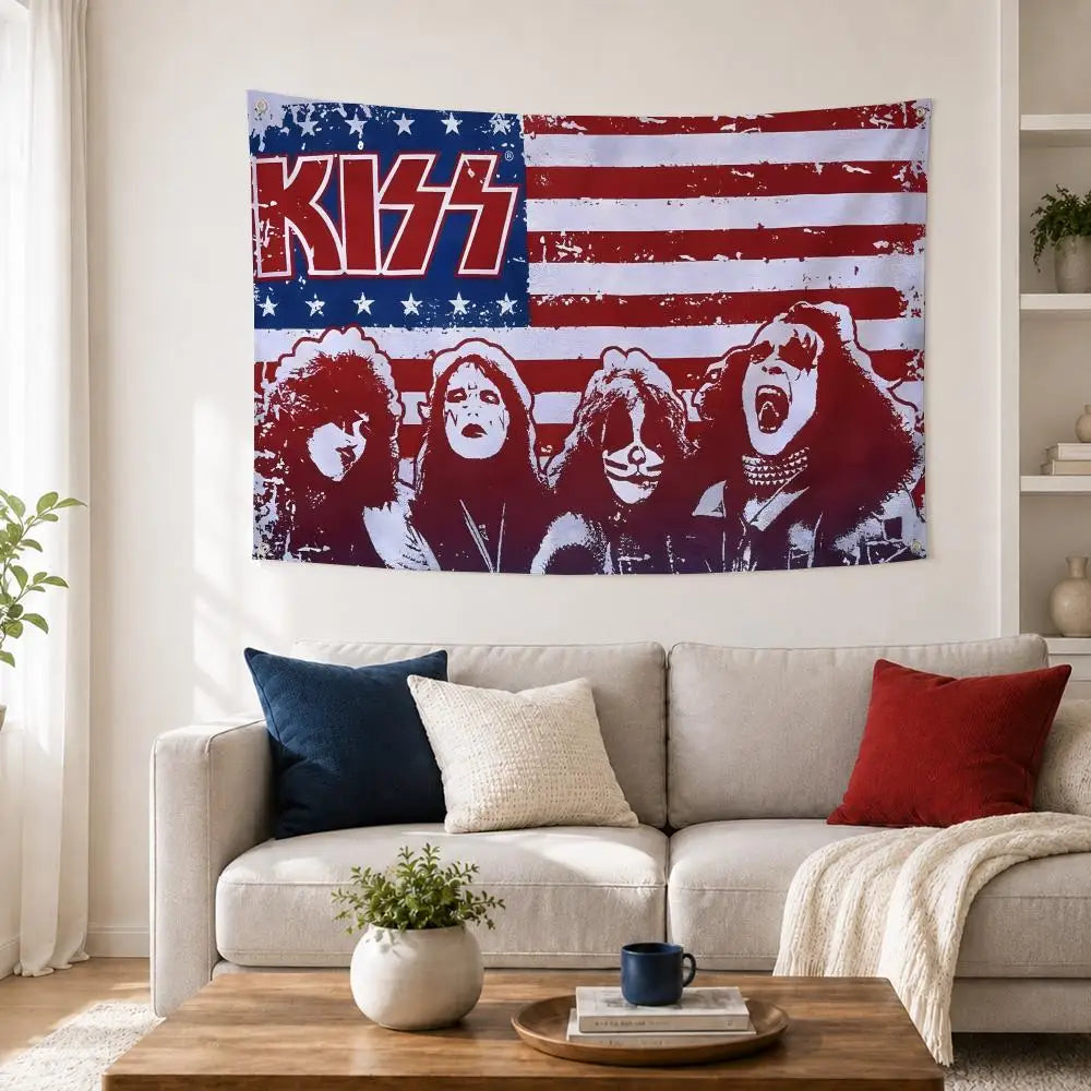 KISS Band Flag – Indoor & Outdoor Concert Wall Banner Art
