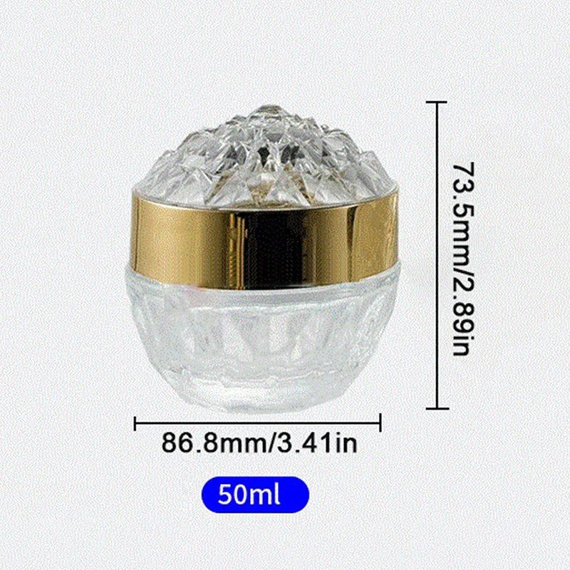 50g Diamond Lid Glass Acrylic Cosmetic Jar – Refillable