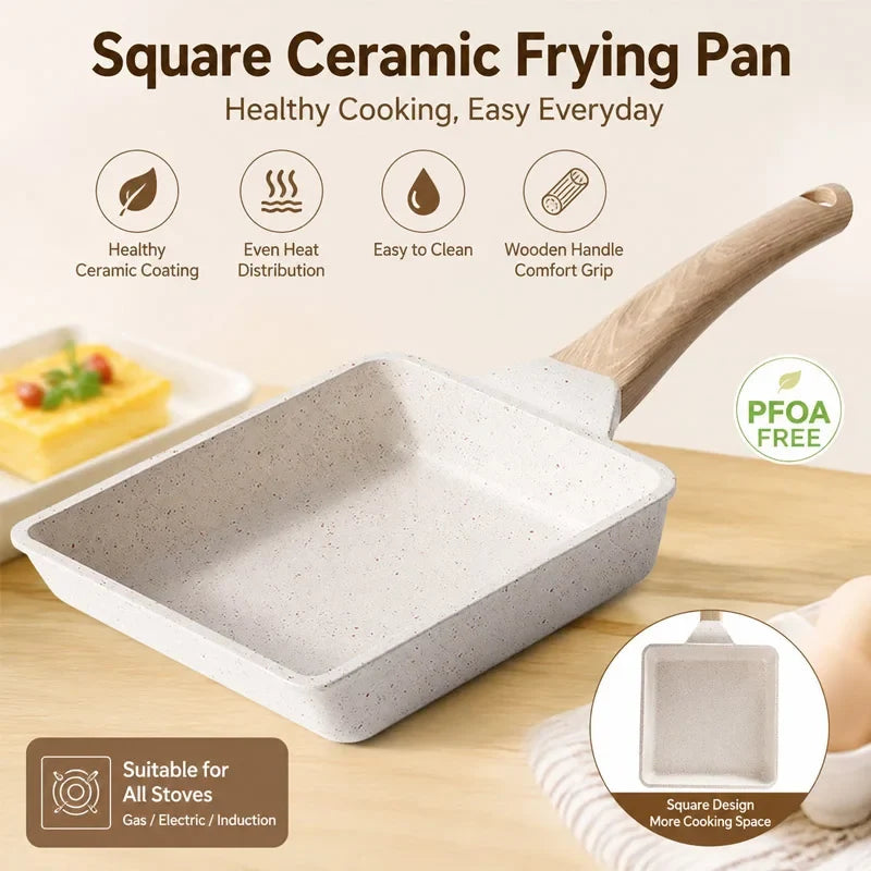 KEMORELA Tamagoyaki Pan – Non-Stick Japanese Egg Pan