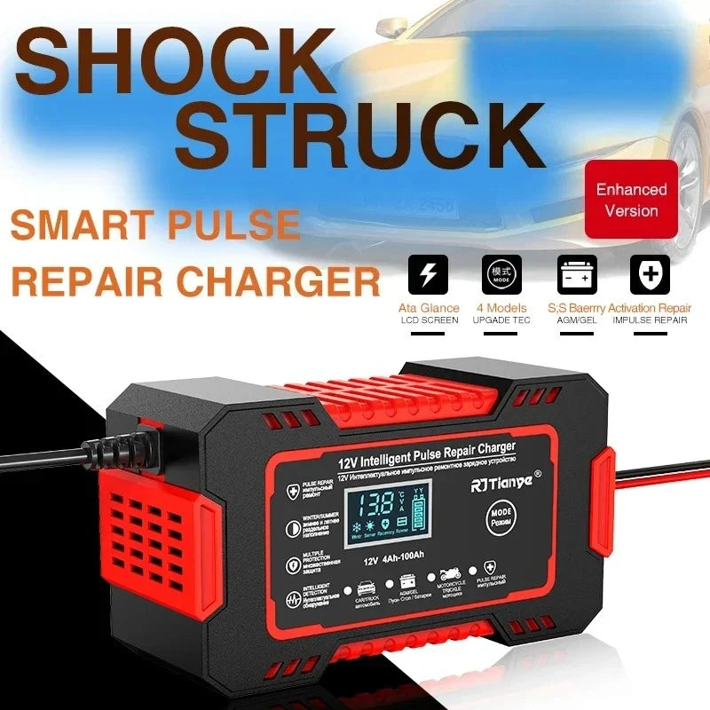 Sell Car Battery Charger 12V 6A Touch Screen Pulse Repair LCD Fast