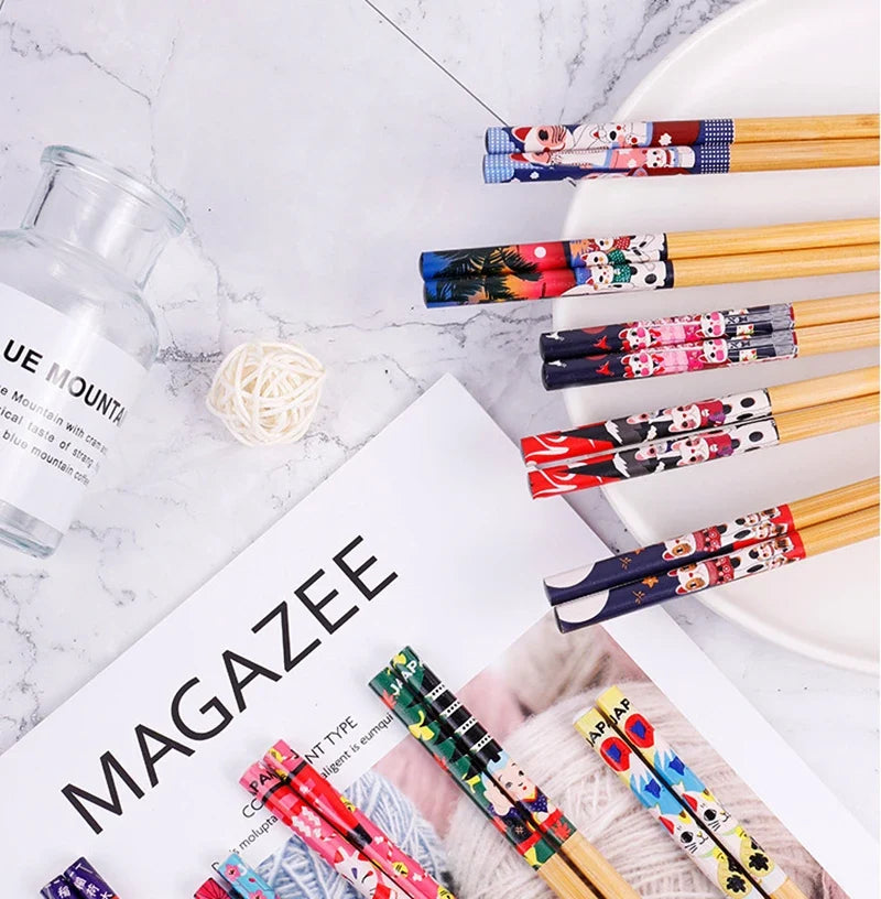 5Pair Japanese Wood Chopsticks Reusable Chopstick Red Sandalwood