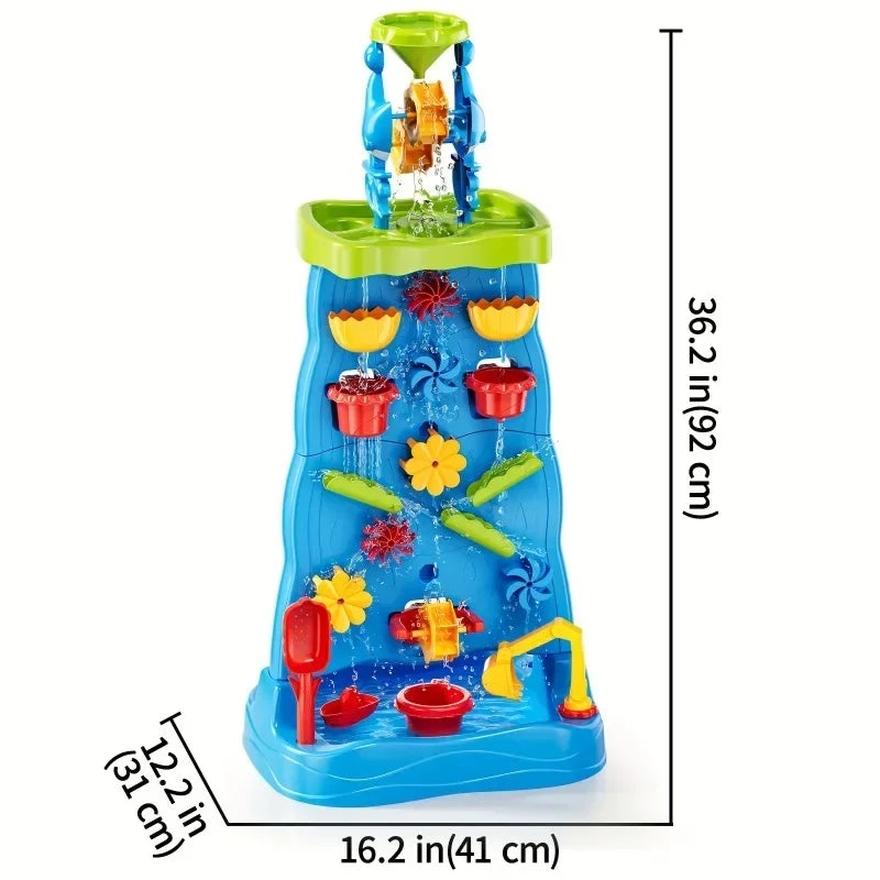 Kids Waterfall Water & Sand Sensory Table | Outdoor Toddler Toy