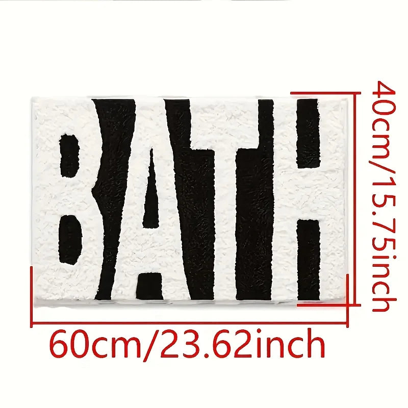 BATH Design Non-slip Mat Ultra Absorbent Polyester Bathroom Rug Black