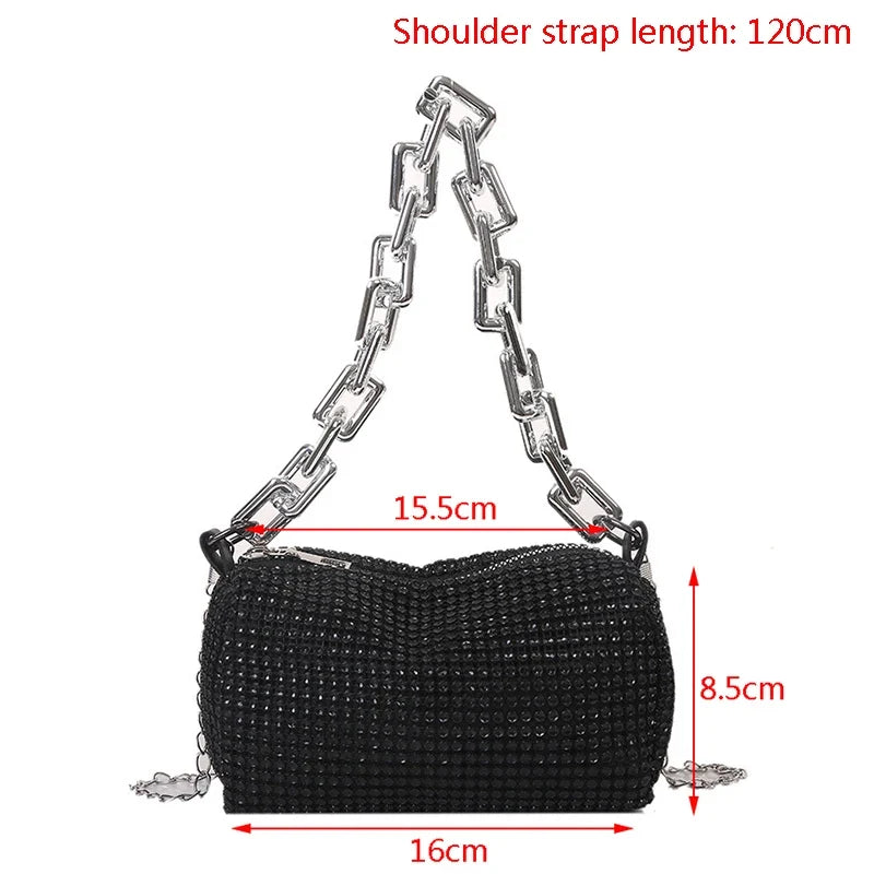 Bling Diamond Crossbody Bag – Small Shoulder Purse for Women