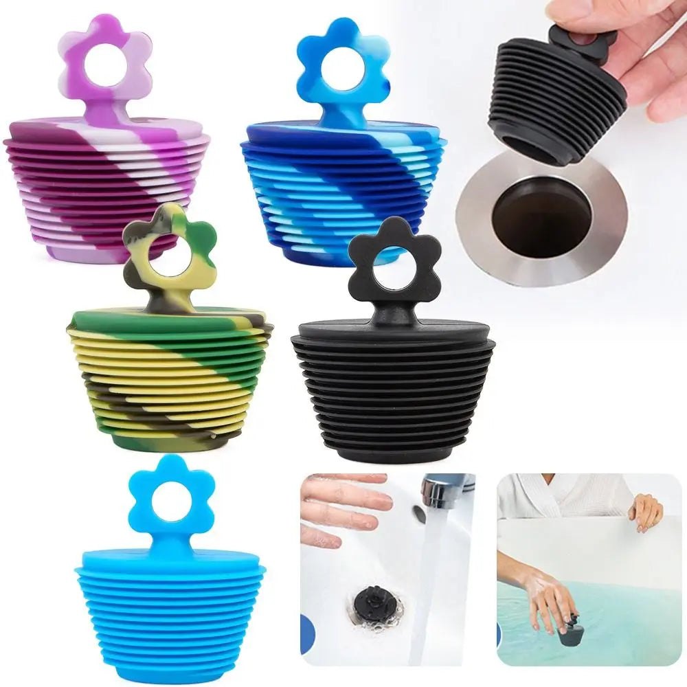 Bathroom Bath Stopper Drain Overflow Cover Plug Silicone Bathtub Tub