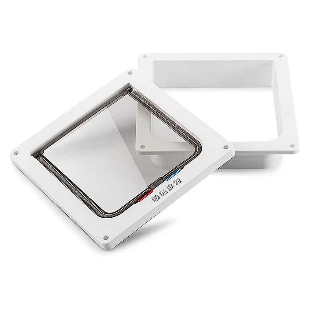 Dog Cat Kitten Flap Puppy Safety In&out Pet Door 4 Way Security Lock