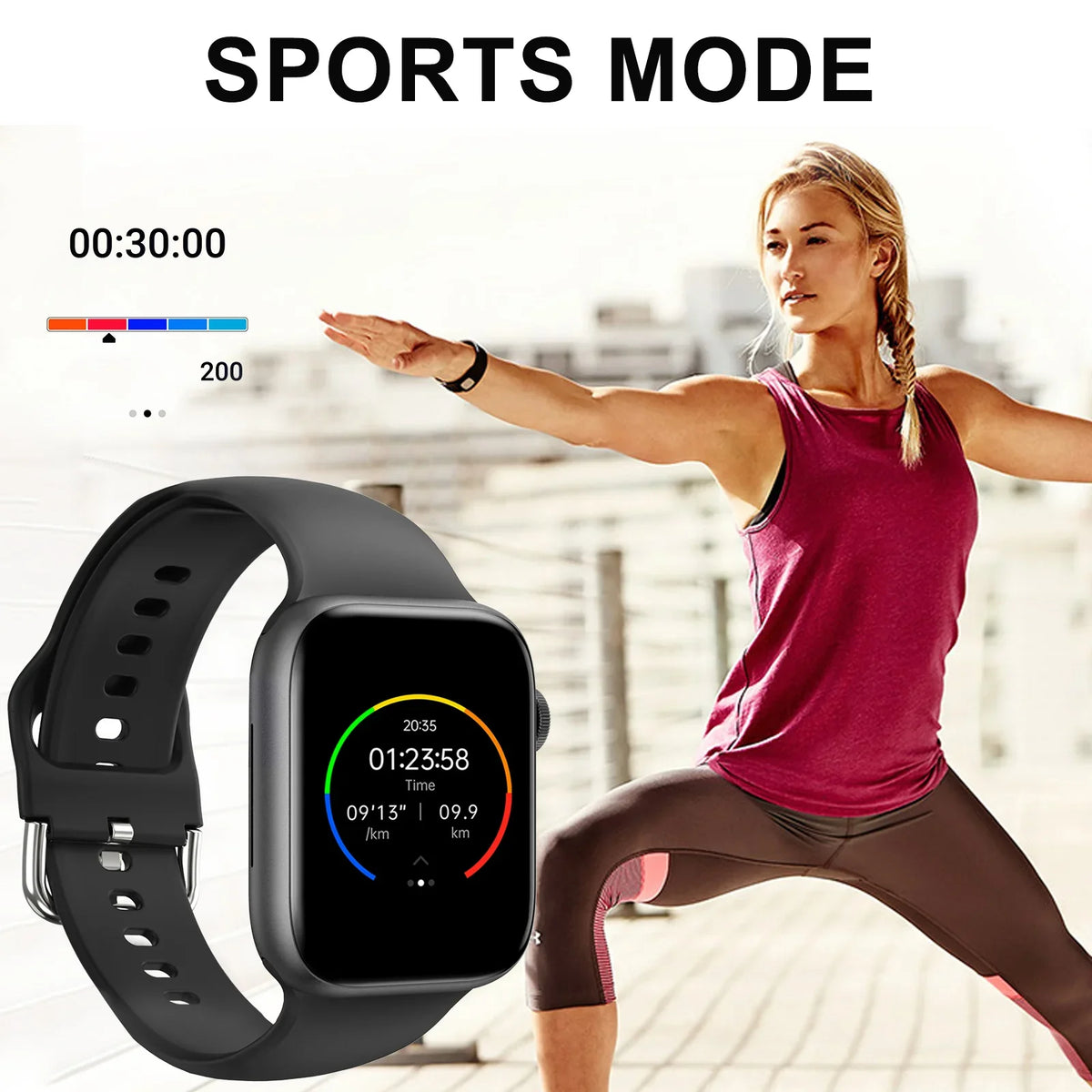 LOMAXFR Smart Watch – Wireless Calling, Multi-Sport, iOS & Android