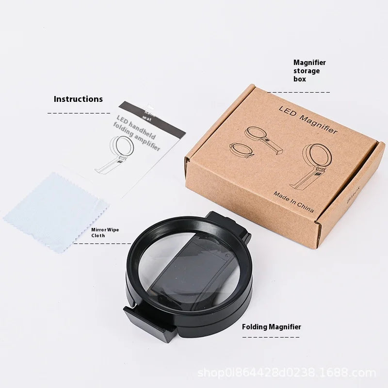 Handheld LED Magnifying Glass – Reading & Coin Magnifier