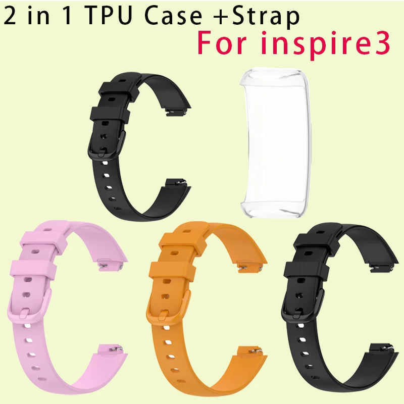 2-in-1 TPU Case & Silicone Strap for Fitbit Inspire 3