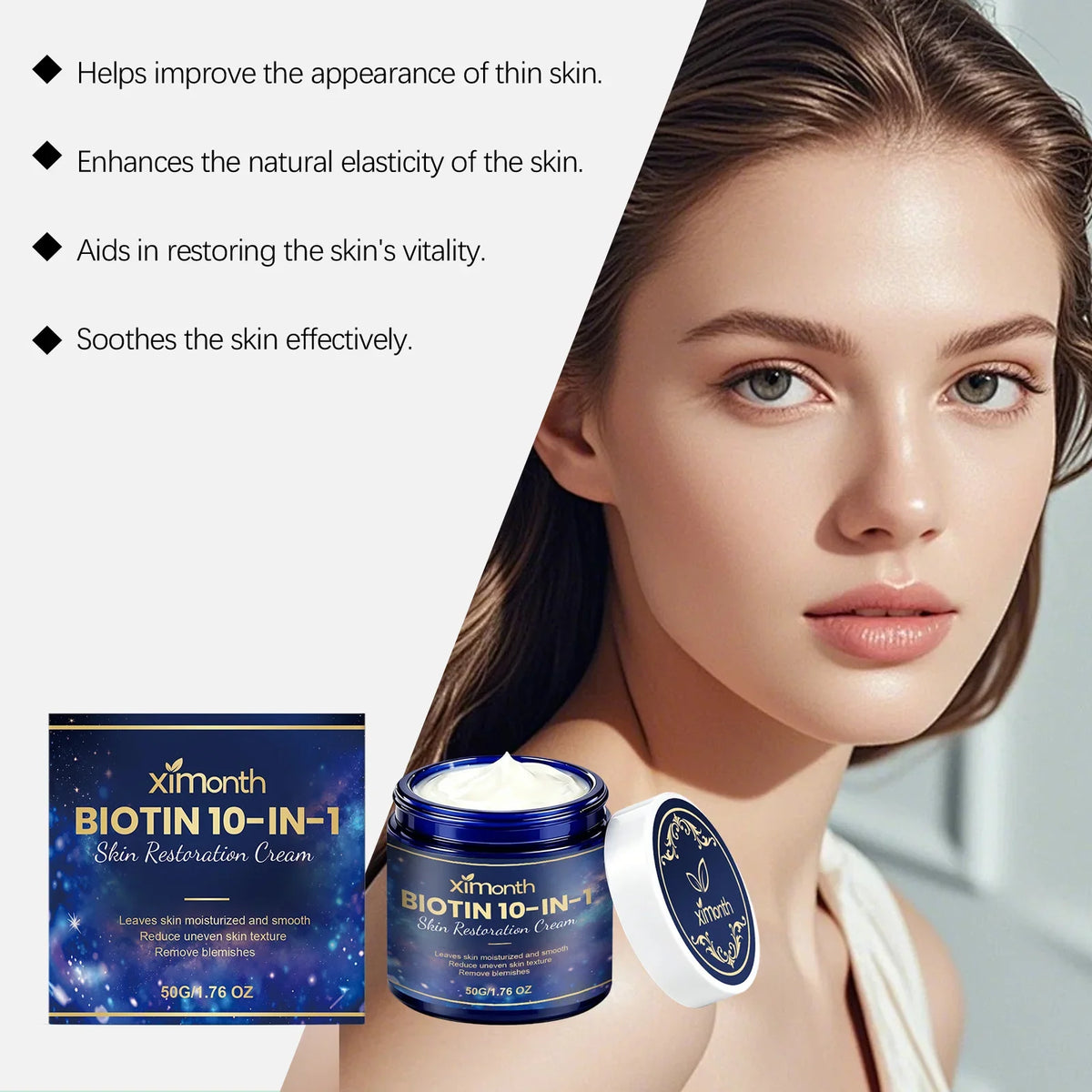 Biotin 10-in-1 Face & Neck Cream – Hydrating & Firming 50g
