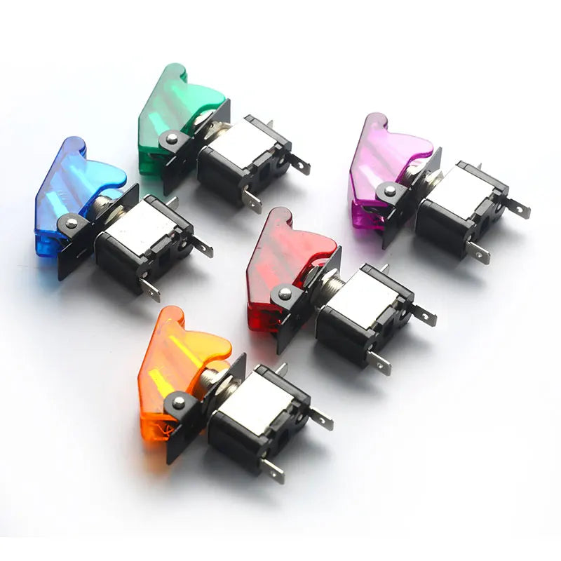 LED Toggle Switch Aircraft Flip Guard Cover – 12V Car Truck