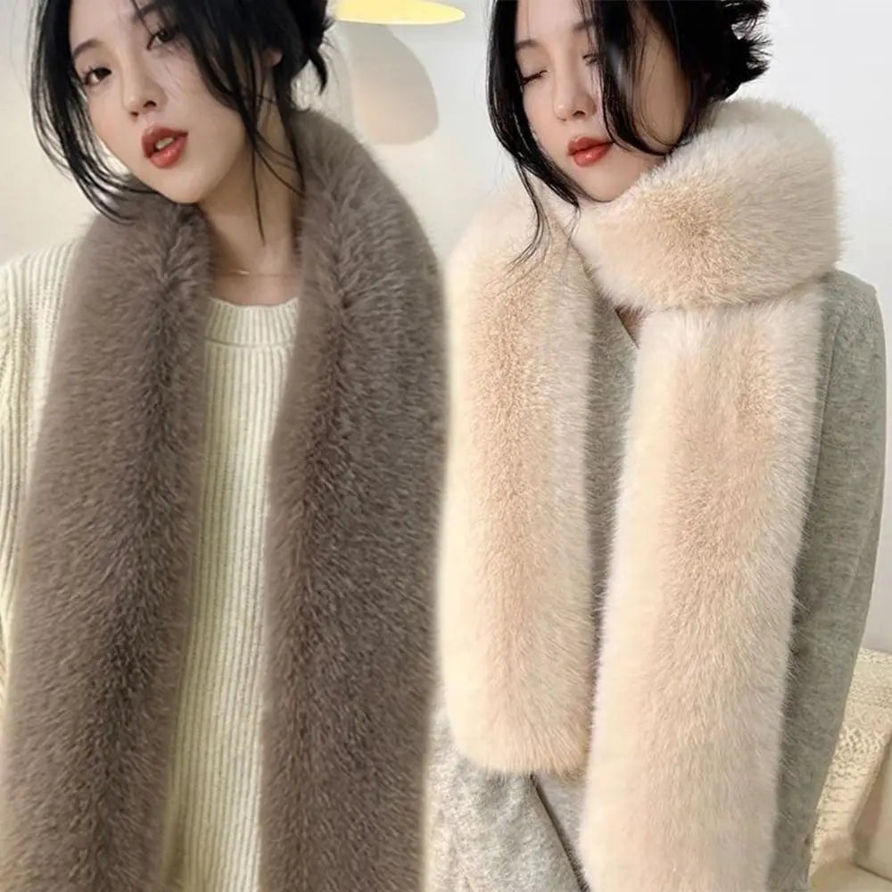 180cm Fluffy Faux Fur Long Scarf – 6 Colors Neck Warmer