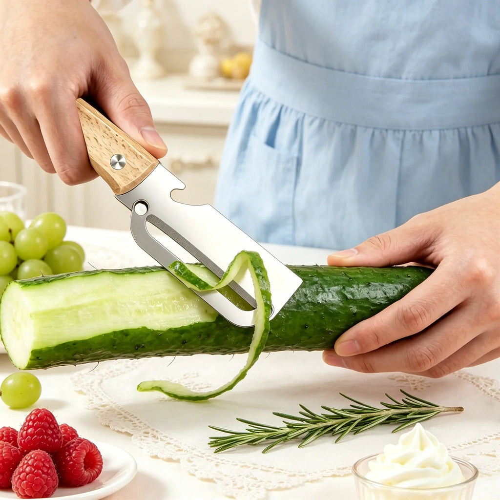 Stainless Steel Vegetable & Fruit Peeler – Sharp Wood Handle