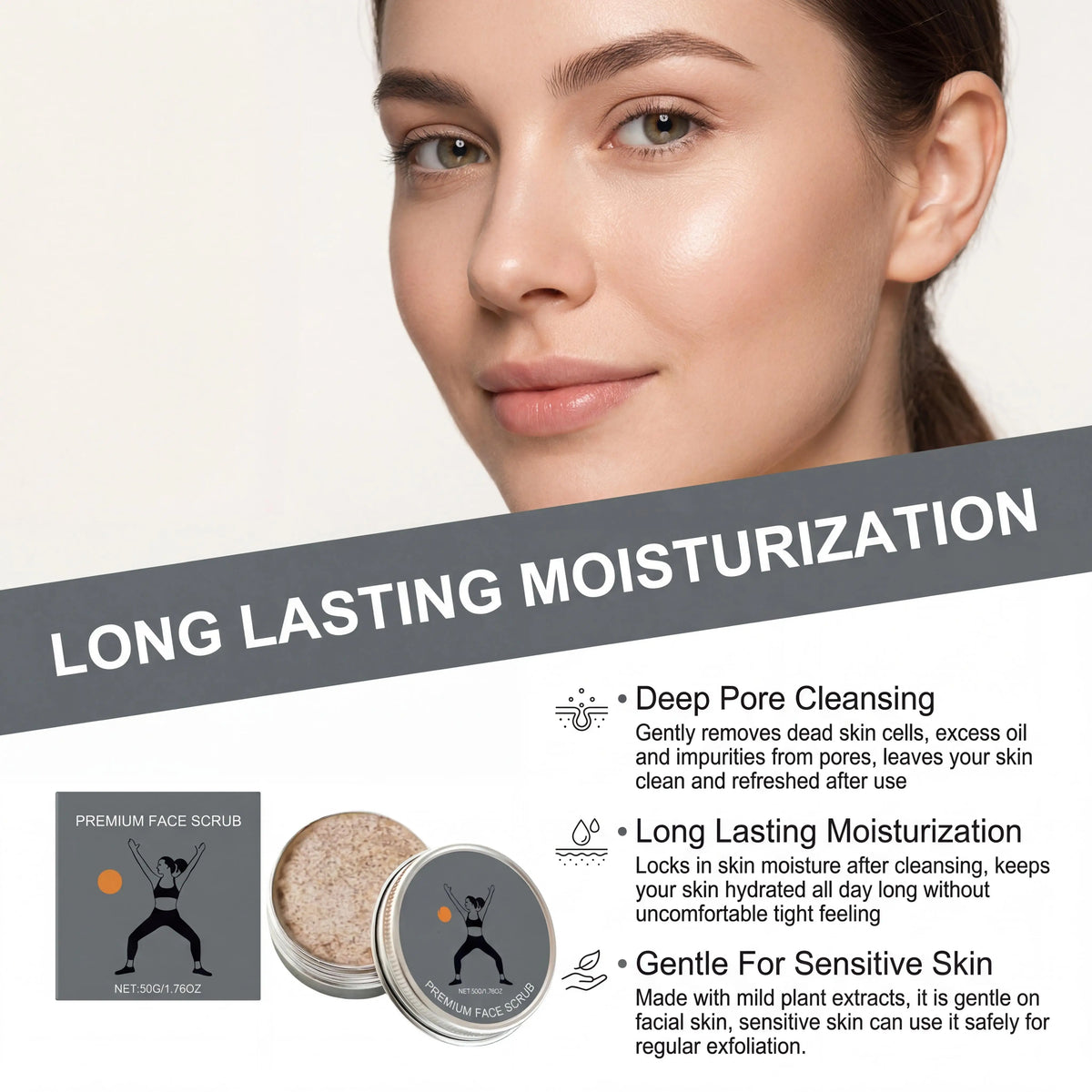 Lavender Face Exfoliating Scrub Balm – Deep Pore Cleanser 50g