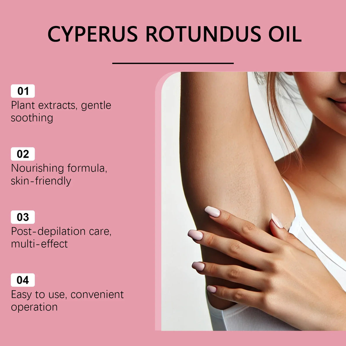 Oceaura Natural Cyperus Rotundus Oil Hair Removal Serum Armpit Legs