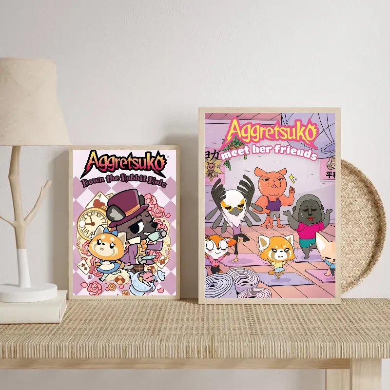 Aggretsuko Anime Rock Poster – Waterproof Self-Adhesive Wall Sticker