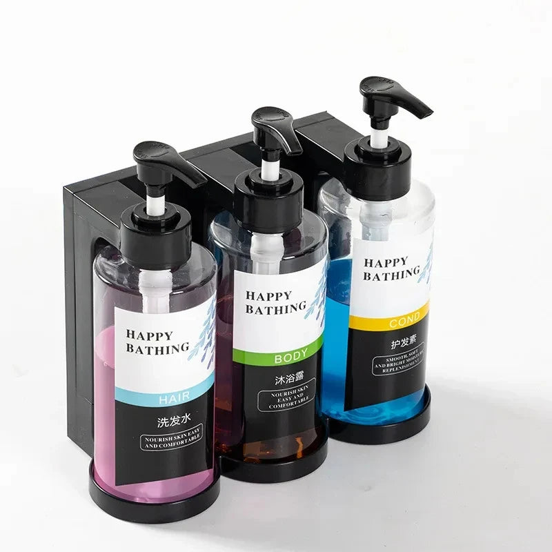 Wall-Mounted Manual Soap Dispenser Set – No-Drill Bottles
