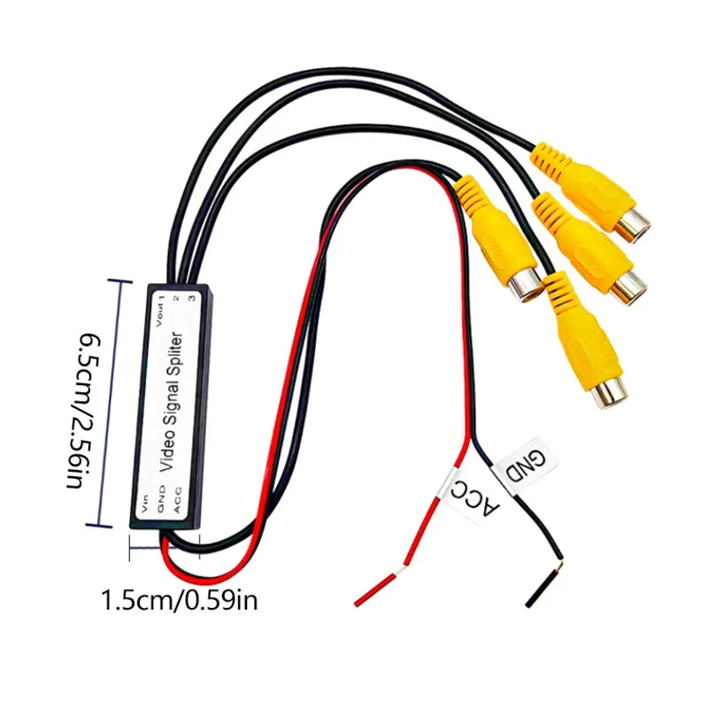 CVBS & AHD 720P Car Video Splitter – 1 In 3 Out Booster
