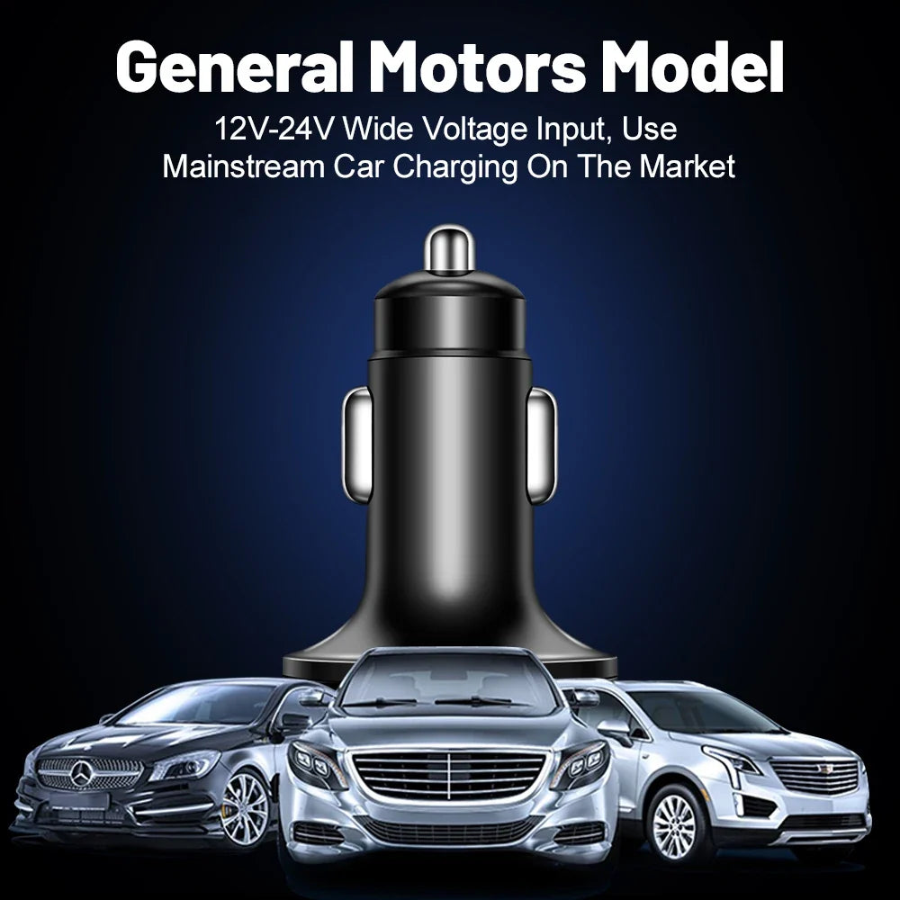 150W 5-Port Car Charger PD QC 3.0 Fast Charge Digital Display