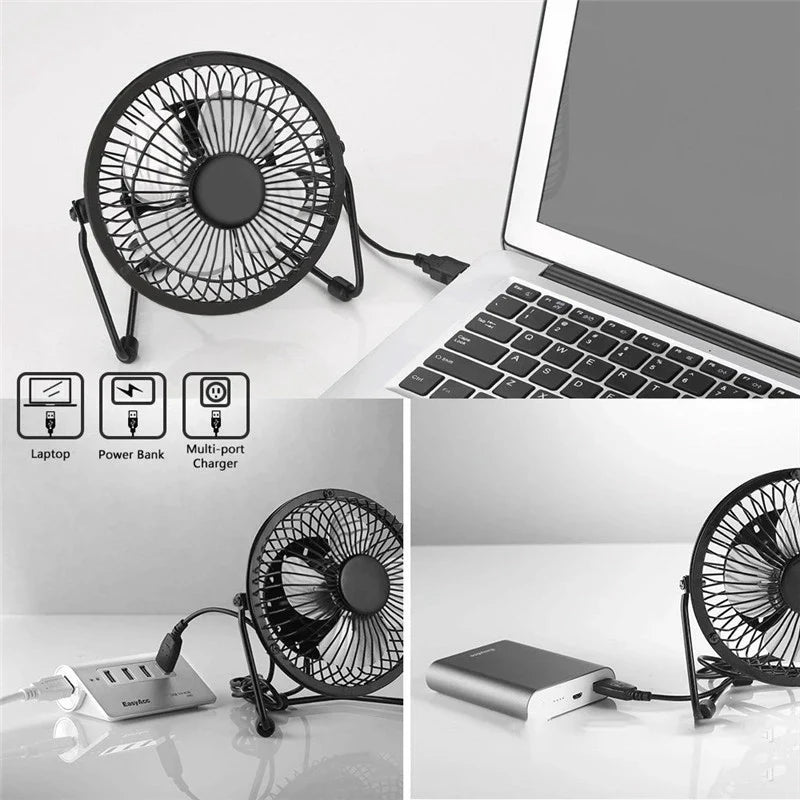5W Solar Powered 4-Inch USB Fan – Camping, Yacht & Pet Houses