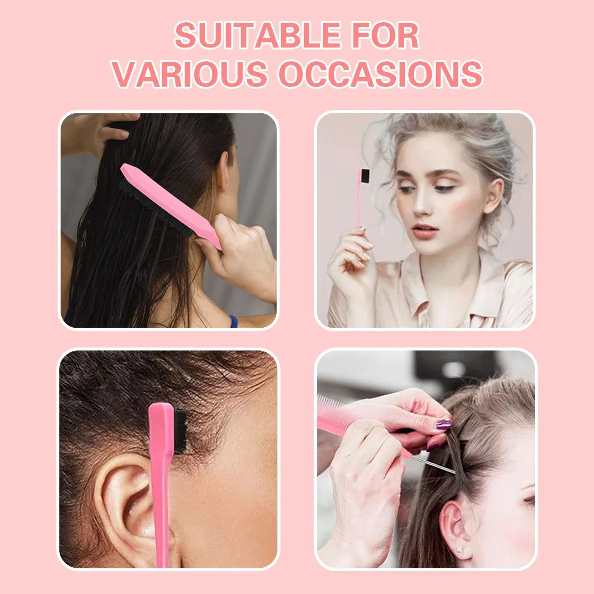 4pc Nylon Bristle Edge Hair Brush Set – Slick Back Styling