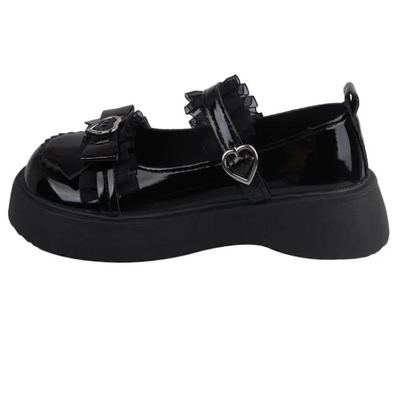 Women's Mary Jane Platform Pumps – Butterfly Knot Buckle