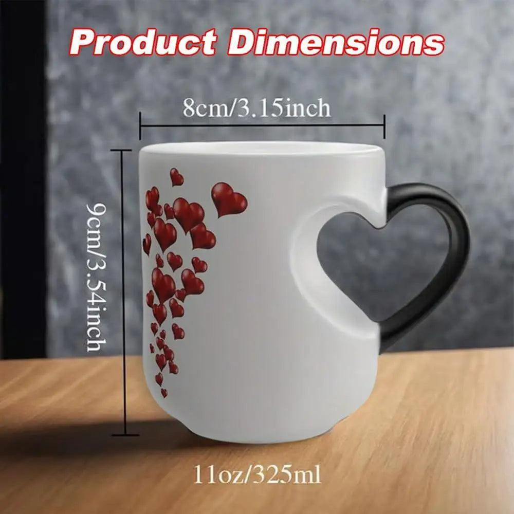 Color Changing Heart Handle Mug | Couple & Valentine Gift