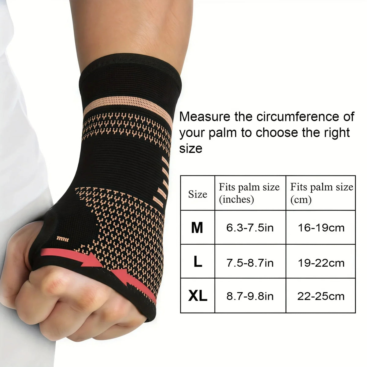 Copper Fiber Wrist Brace Gloves – Adjustable Compression Straps