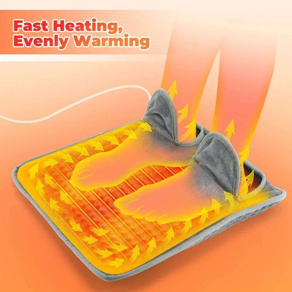 AFDEAL Electric Heated Foot Warmer Pad – Washable Plush 75W