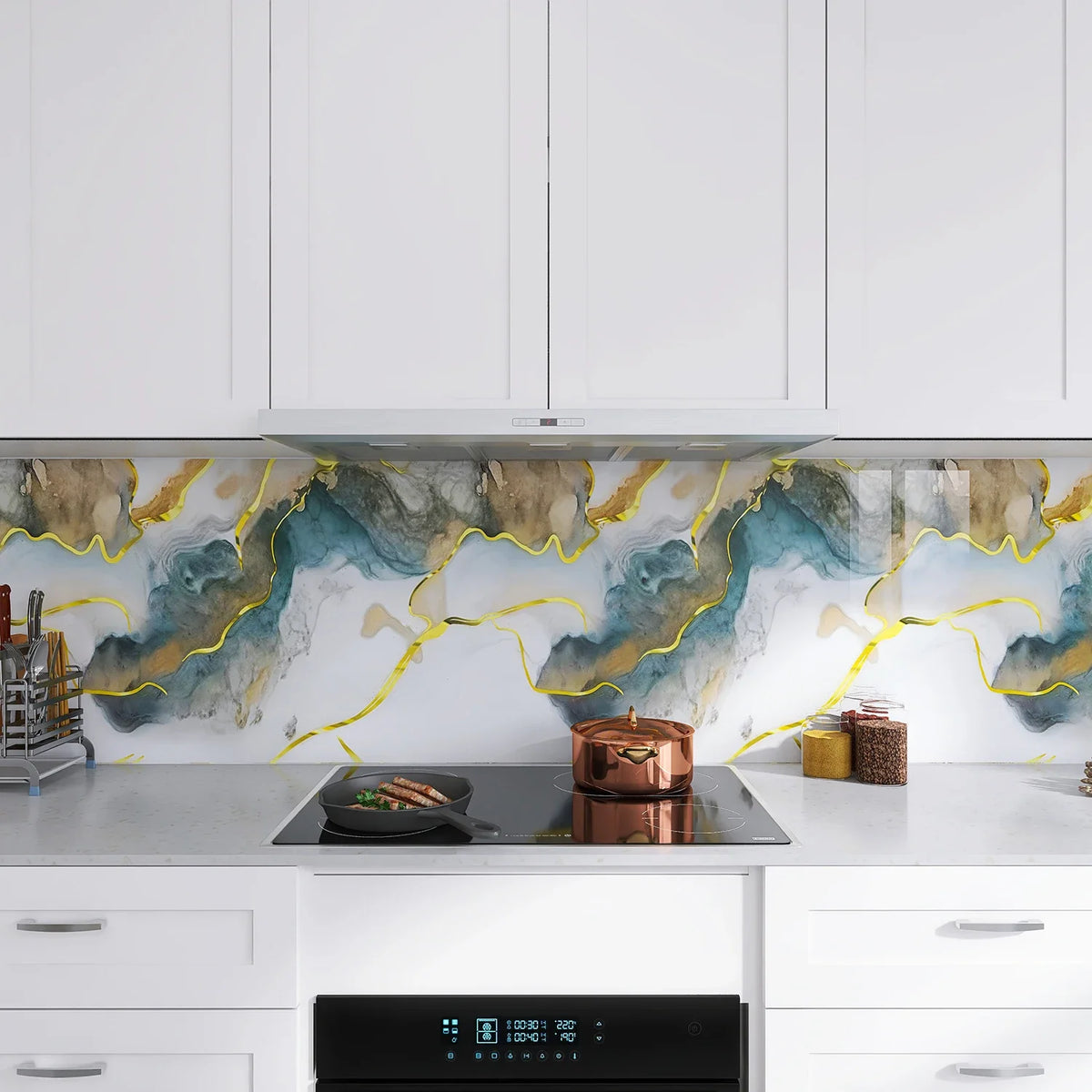 PVC Marble Pattern Self-Adhesive Wall Sticker | Oil-Proof