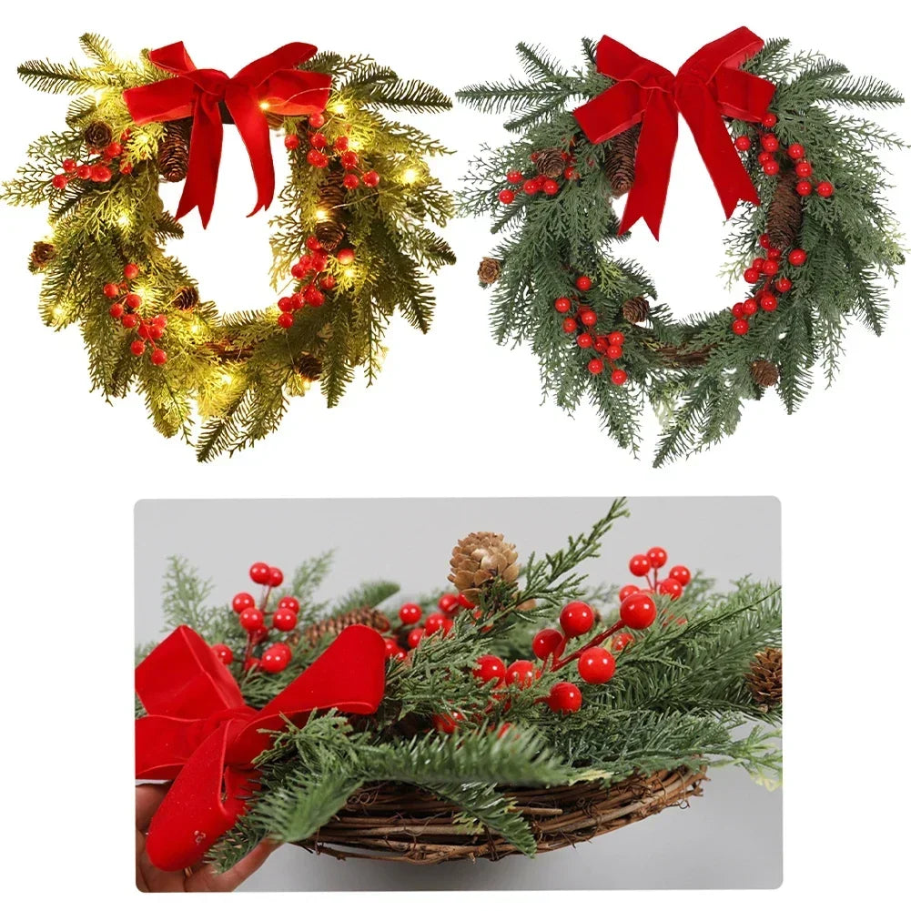 Christmas Berry Wreath with Large Red Bow | Front Door Decor