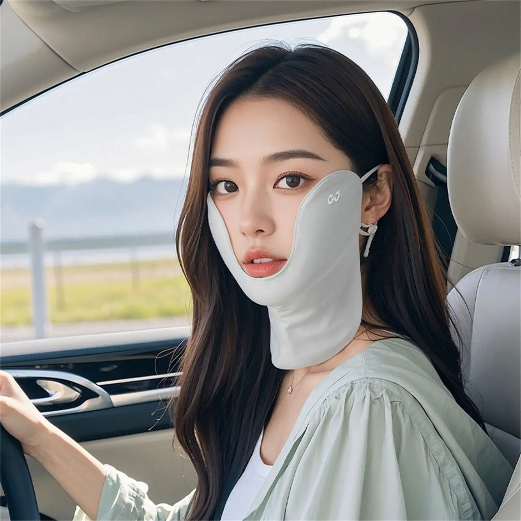 Ice Silk UPF50+ Sun Mask Women – UV Neck Cover Cycling