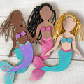 Mermaid Self-Portrait Craft Kit 3-Pack | Paint & Yarn Included
